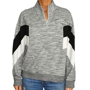 Pink by VS Long Sleeve Medium Grey Black White